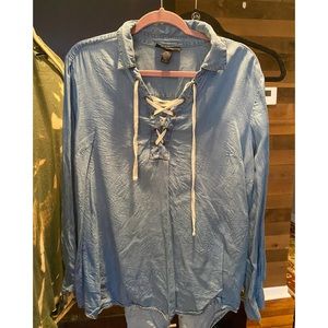 Lace Up Denim Shirt